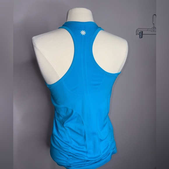 Athleta Blue Racerback Ruched Tank Top – Size Small | Yoga, Running, Athleisure - Picture 2 of 3